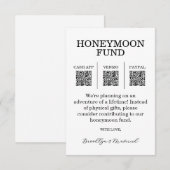 Honeymoon Fund QR Code Enclosure Card Begleitkarte (Vorne/Hinten)