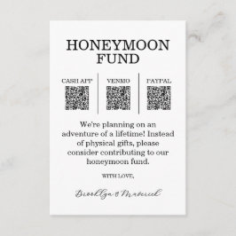 Honeymoon Fund QR Code Enclosure Card Begleitkarte