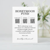 Honeymoon Fund QR Code Enclosure Card Begleitkarte (Stehend Vorderseite)