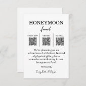 Honeymoon Fund QR Code Enclosure Card Begleitkarte (Vorne/Hinten)