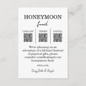 Honeymoon Fund QR Code Enclosure Card Begleitkarte (Vorderseite)