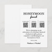 Honeymoon Fund QR Code Enclosure Card Begleitkarte (Vorne/Hinten)