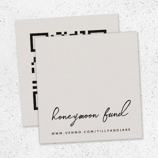 Honeymoon Fund | QR Code für digitale Hochzeitregi Begleitkarte