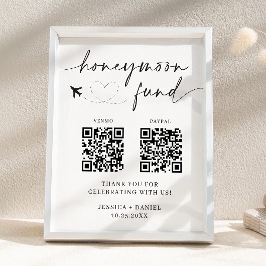 Honeymoon Fund - QR Code - Hochzeitsempfang Poster