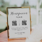 Honeymoon Fund QR Code Minimalistisch, Hochzeit Einladung