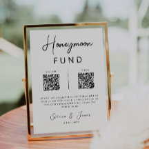 Honeymoon Fund QR Code Minimalistisch, Hochzeit