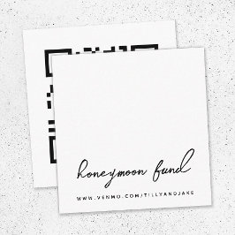 Honeymoon Fund | QR Code Minimalistische White Wed Begleitkarte