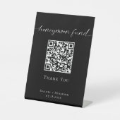 Honeymoon Fund QR Code Minimalit Wedding Modern Sockelschild (Vorderseite)