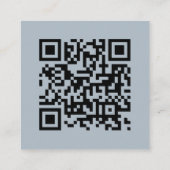 Honeymoon Fund | QR Code Modernes Wedding Blue Gra Begleitkarte (Rückseite)