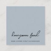 Honeymoon Fund | QR Code Modernes Wedding Blue Gra Begleitkarte (Vorderseite)