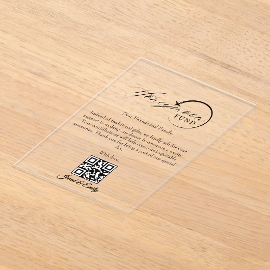 Honeymoon Fund Qr Code Reisefonds Anforderung Acryleinladungen (Ablage )