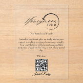 Honeymoon Fund Qr Code Reisefonds Anforderung Acryleinladungen (Vorderseite)