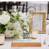 Honeymoon Fund Qr Code Reisefonds Anforderung Acrylschild