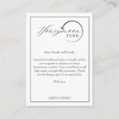 Honeymoon Fund Qr Code Reisefonds Anforderung Begleitkarte (Vorderseite)