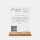Honeymoon Fund Qr Code Reisefonds Anforderung Gesc Acrylschild (Vorderseite)