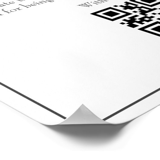 Honeymoon Fund Qr Code Reisefonds Anforderung Poster (Ecke)