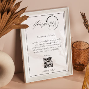 Honeymoon Fund Qr Code Reisefonds Anforderung Poster