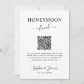 Honeymoon Fund QR Code Schild Druckbar, Hochzeit Einladung (Vorderseite)