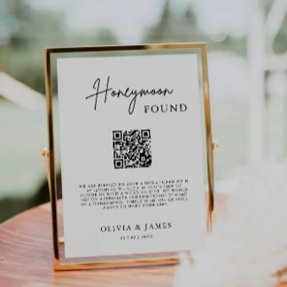 Honeymoon Fund QR Code Sign, Hochzeitsfeiertage Einladung