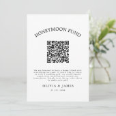 Honeymoon Fund QR Code Sign, Wedding Honeymoon Einladung (Stehend Vorderseite)
