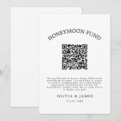 Honeymoon Fund QR Code Sign, Wedding Honeymoon Einladung (Vorne/Hinten)