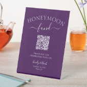 Honeymoon Fund QR Code Signing Minimalistische Hoc Sockelschild (In Situ)