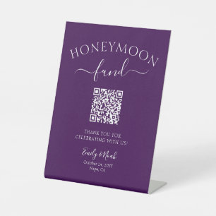 Honeymoon Fund QR Code Signing Minimalistische Hoc Sockelschild