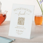 Honeymoon Fund QR Code Signing Minimalistische Hoc Sockelschild (In Situ)