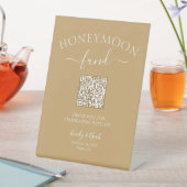 Honeymoon Fund QR Code Signing Minimalistische Hoc Sockelschild (In Situ)