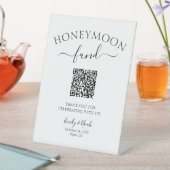 Honeymoon Fund QR Code Signing Minimalistische Hoc Sockelschild (In Situ)