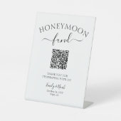 Honeymoon Fund QR Code Signing Minimalistische Hoc Sockelschild (Vorderseite)
