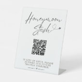 Honeymoon Fund QR Code Tabletop Wedding Sign Sockelschild (Vorderseite)