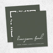 Honeymoon Fund | QR Code Wedding Olive Green Begleitkarte