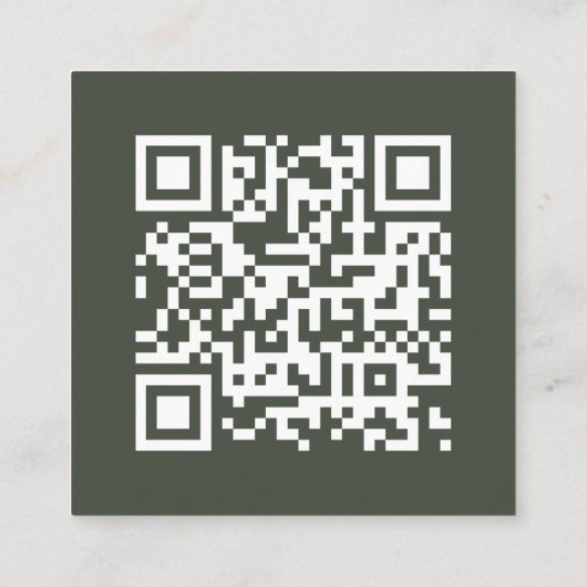 Honeymoon Fund | QR Code Wedding Olive Green Begleitkarte (Rückseite)