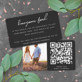 Honeymoon Fund QR Code Wedding Registry Black Begleitkarte