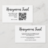 Honeymoon Fund QR Code Wedding Registry Geschenk Begleitkarte (Vorne/Hinten)