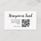 Honeymoon Fund QR Code Wedding Registry Geschenk Begleitkarte (Vorderseite)