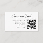 Honeymoon Fund QR Code Wedding Registry Geschenk Begleitkarte (Rückseite)