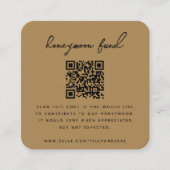 Honeymoon Fund | QR Code Wedding Registry Gold Begleitkarte (Vorderseite)