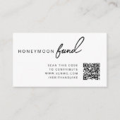 Honeymoon Fund QR Code Wedding Registry Minimalist Begleitkarte (Vorderseite)