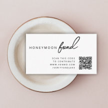 Honeymoon Fund QR Code Wedding Registry Minimalist