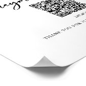 Honeymoon Fund QR Code Wedding Sign Poster (Ecke)