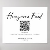 Honeymoon Fund QR Code Wedding Sign Poster (Vorne)
