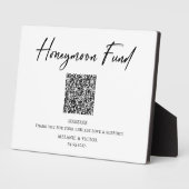 Honeymoon Fund QR Code Wedding Sign Poster Fotoplatte (Seite)