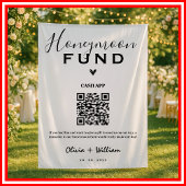 Honeymoon Fund QR Moderne Hochzeitsgeschichte Wandteppich
