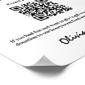 Honeymoon Fund QR Moderne Honeymoon Wish Wedding Poster (Ecke)