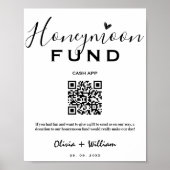 Honeymoon Fund QR Moderne Honeymoon Wish Wedding Poster (Vorne)