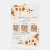 Honeymoon Fund QR Wedding| Cash App Venmo & PayPal Acrylschild (Winkel)