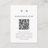 Honeymoon Fund | Registrierung des schwarzen und w Begleitkarte (Vorderseite)