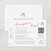 Honeymoon Fund Registry Wish Request Begleitkarte (Vorne/Hinten)